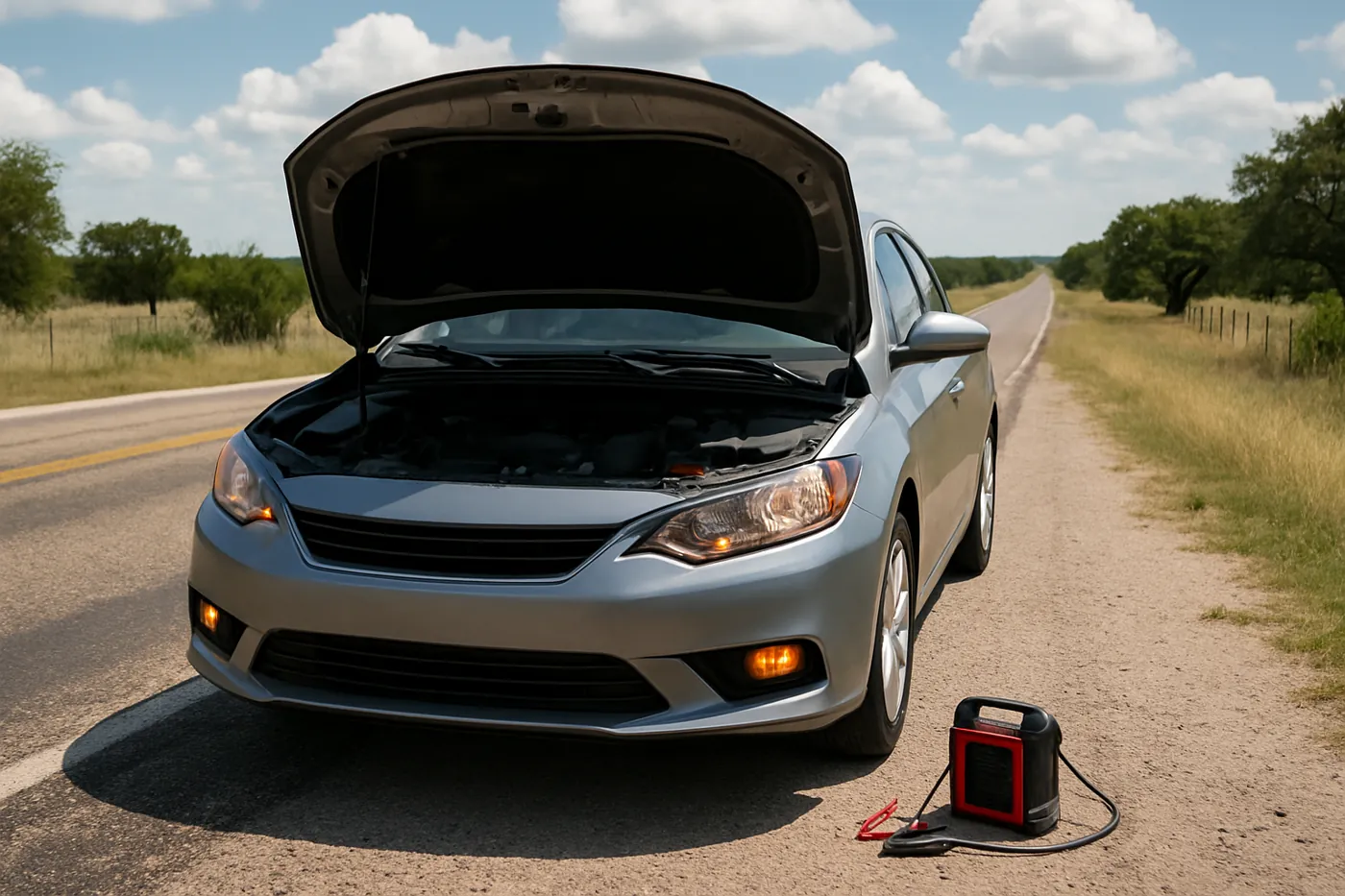 Roadside assistance for a stranded vehicle in Greenville, TX